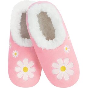 Snoozies Sherpa-Lined Slipper Socks - Fuzzy and Cute Slippers for Women with Non-Slip Sole - Ladies Warm Slippers