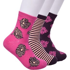 kate spade new york Women's 3-Pack Blooms Shortie Crew Socks, Soft & Comfortable