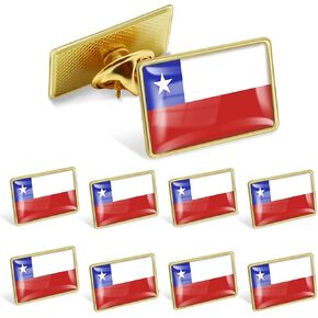 12/25/50/100Pack Official Chile Flag Pins Bulk - Metal Chilean National Lapel Pin
