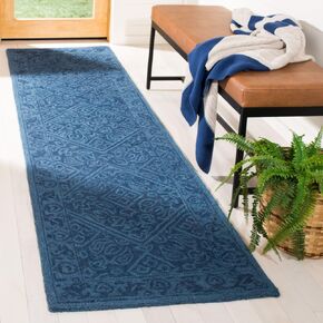 SAFAVIEH Dip Dye Collection Runner Rug - 2'3" x 9' Runner, Navy Blue, Handmade Wool, Oriental Diamond Design, Ideal for High Traffic Areas in Living Room, Bedroom, Dining (DDY151N-29)