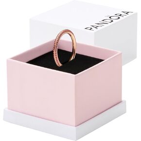 PANDORA Red Pavé Ring - Rose Gold Ring - Layering or Stackable Ring -14k Rose Gold-Plated - Gift for Her - Jewelry for Women with Gift Box