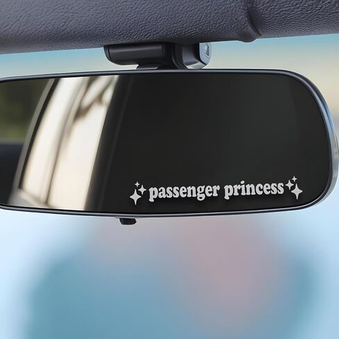 4 Pcs Passenger Princess Car Stickers, Passenger Princess Car Window Sticker Rearview Mirror Car Decals Cute Vinyl Stickers Car Mirror Stickers Positive Affirmation Car Accessories for Women in Saudi Arabia