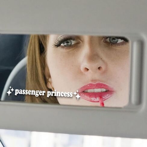 4 Pcs Passenger Princess Car Stickers, Passenger Princess Car Window Sticker Rearview Mirror Car Decals Cute Vinyl Stickers Car Mirror Stickers Positive Affirmation Car Accessories for Women in Saudi Arabia