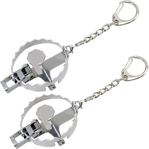 2 Pcs Mini Bear Trap Keychain Funny Keychain Unzip Key Chain Mouse Trap That Works Cool Keychain Funny Keychains in Saudi Arabia