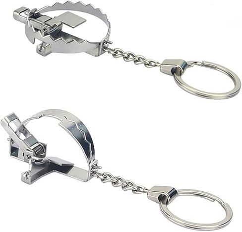 2 Pcs Mini Bear Trap Keychain Funny Keychain Unzip Key Chain Mouse Trap That Works Cool Keychain Funny Keychains in Saudi Arabia