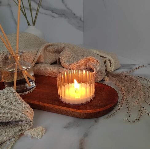 مجموعة شموع معطرة | مجموعة شموع للرجال، شموع معطرة للمنزل، هدايا للرجال - عبوتين من شموع الصويا للرجال برائحة خشب اللافندر/الدخان والفانيليا in Saudi Arabia