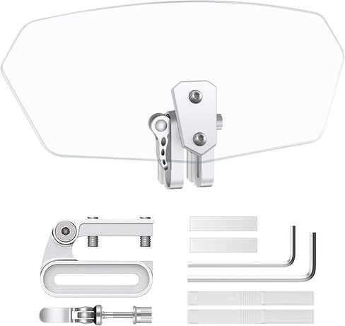 JiGiU Motorcycle Windshield Universal Motorcycle Wind Screen Deflector Motorbike Windshield Windscreen Motorbike Windshield Spoiler Adjustable Clip On Windshield Extension-Smoke in Saudi Arabia