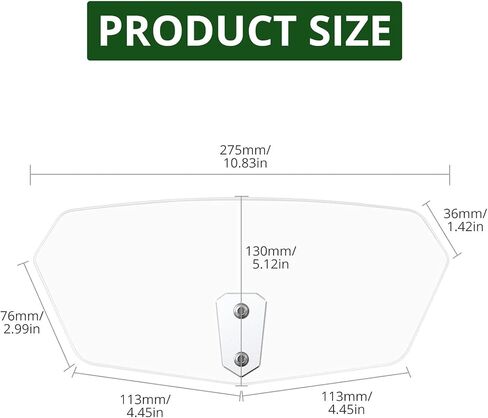 JiGiU Motorcycle Windshield Universal Motorcycle Wind Screen Deflector Motorbike Windshield Windscreen Motorbike Windshield Spoiler Adjustable Clip On Windshield Extension-Smoke in Saudi Arabia