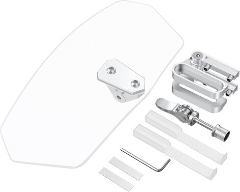 JiGiU Motorcycle Windshield Universal Motorcycle Wind Screen Deflector Motorbike Windshield Windscreen Motorbike Windshield Spoiler Adjustable Clip On Windshield Extension-Smoke in Saudi Arabia