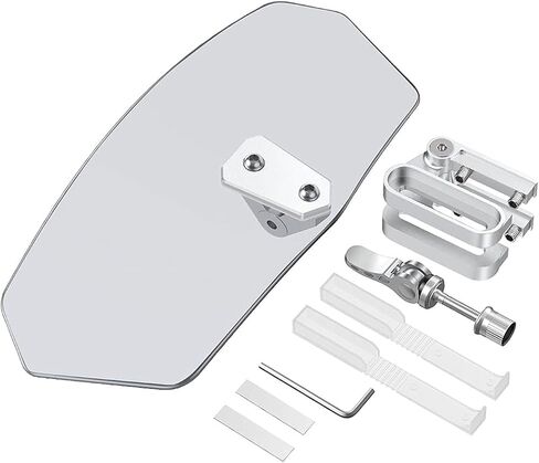 JiGiU Motorcycle Windshield Universal Motorcycle Wind Screen Deflector Motorbike Windshield Windscreen Motorbike Windshield Spoiler Adjustable Clip On Windshield Extension-Smoke in Saudi Arabia