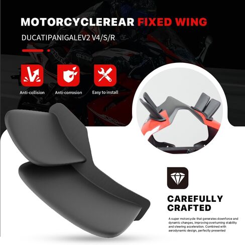Motorcycle Rear Spoiler Wing Moto Winglets for Ducati Accessories - Motorcycle Side Wind Fairing for Ducati Panigale Streetfighter V2 V4 V4S V4R (2018-2024) (Matte Black) in Saudi Arabia