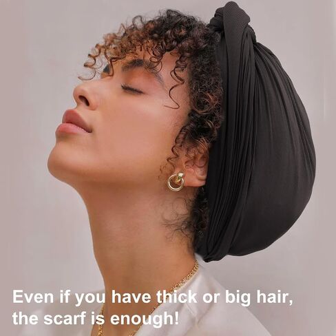 African Turban for Women Knotted Hair Wraps for Turban Head Scarf for Black Women Hair Cancer Chemo Headwear Cap in Kuwait