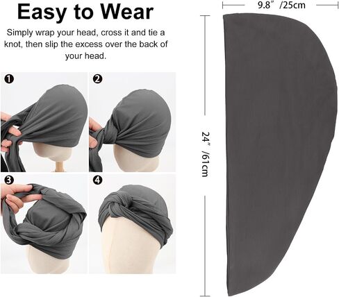 African Turban for Women Knotted Hair Wraps for Turban Head Scarf for Black Women Hair Cancer Chemo Headwear Cap in Kuwait
