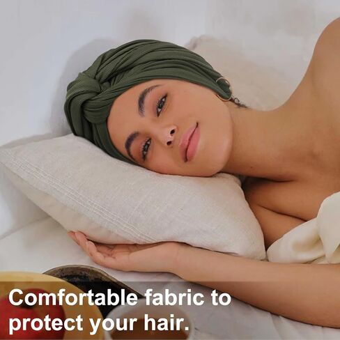 African Turban for Women Knotted Hair Wraps for Turban Head Scarf for Black Women Hair Cancer Chemo Headwear Cap in Kuwait