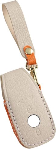 Genuine Leather Key Fob Cover Case for Mercedes-Benz A E S C GLE GLC EQB EQC GLA GLS AMG G63 250 300 2020-2024 Key Holder (Green) in Kuwait