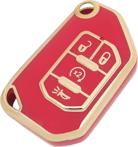 Key Fob Cover for Jeep with Keychain Soft TPU Car Key Shell Case Protector Compatible with Jeep 2020 2021 Gladiator JT Sahara JLU 2018-2021 Jeep Wrangler JL JLU Rubicon (White) in Kuwait