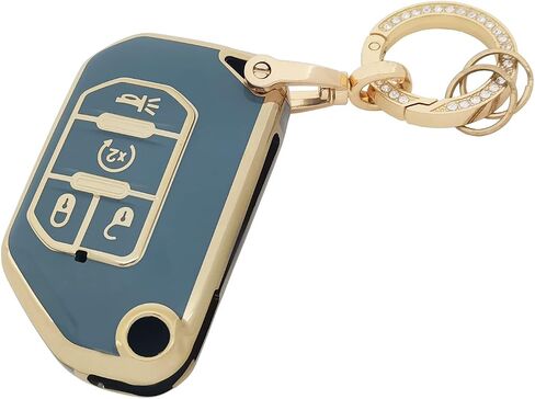 Key Fob Cover for Jeep with Keychain Soft TPU Car Key Shell Case Protector Compatible with Jeep 2020 2021 Gladiator JT Sahara JLU 2018-2021 Jeep Wrangler JL JLU Rubicon (White) in Kuwait