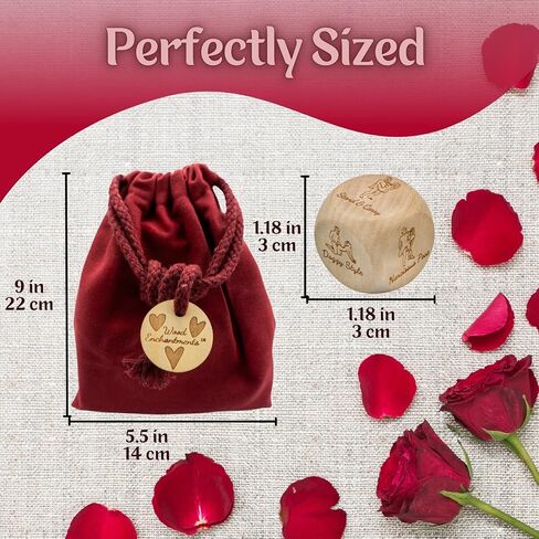 Deluxe Date Night Dice Game - Fun Romantic Couples Game - 5 Engraved Dice, Decision Coin, Board, & Carry Bag for Anniversaries, Birthdays, Weddings - Food Decision Dice for Girlfriend Wife Husband BFF in Saudi Arabia