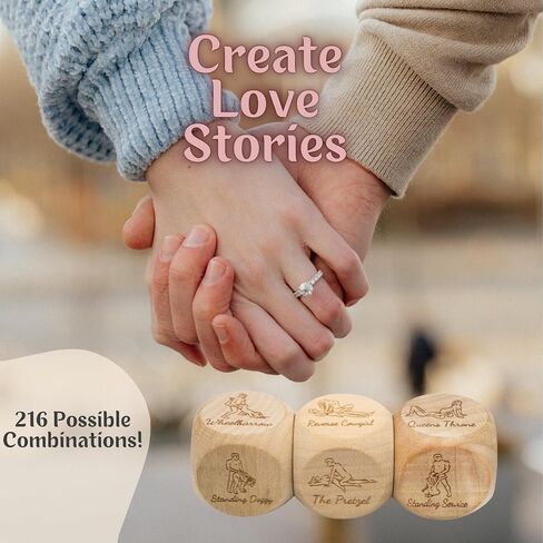 Deluxe Date Night Dice Game - Fun Romantic Couples Game - 5 Engraved Dice, Decision Coin, Board, & Carry Bag for Anniversaries, Birthdays, Weddings - Food Decision Dice for Girlfriend Wife Husband BFF in Saudi Arabia