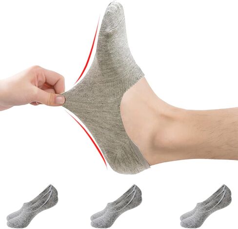 Mens No Show Socks Low Cut Invisible Ankle Socks Women Non Slip Grip Cotton Loafer Flat Liner Boat Shoes 6Pack in Saudi Arabia