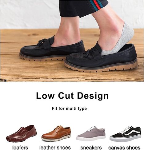 Mens No Show Socks Low Cut Invisible Ankle Socks Women Non Slip Grip Cotton Loafer Flat Liner Boat Shoes 6Pack in Saudi Arabia
