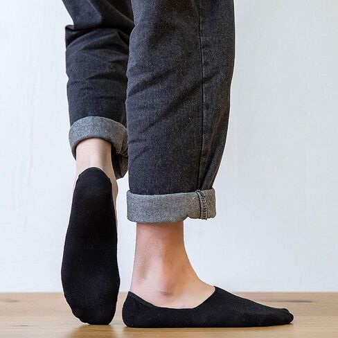 Mens No Show Socks Low Cut Invisible Ankle Socks Women Non Slip Grip Cotton Loafer Flat Liner Boat Shoes 6Pack in Saudi Arabia