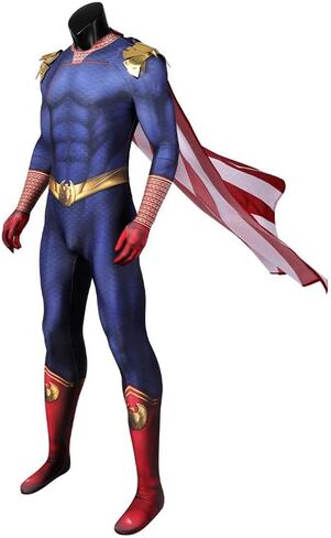 Mens Homelander Costume Jumpsuit 2024 Boy S4 Cosplay Bodysuit with Cloak Halloween Outfits, SPN71200 in Saudi Arabia