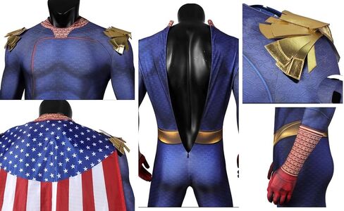 Mens Homelander Costume Jumpsuit 2024 Boy S4 Cosplay Bodysuit with Cloak Halloween Outfits, SPN71200 in Saudi Arabia