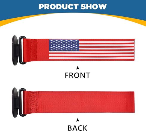 TOPUS Decorative car Racing Tow Strap red, Universal JDM Tow Straps for Front Rear Bumper Tow Hook Cover Decoration with Strong Adhesive（American Flag） in Saudi Arabia