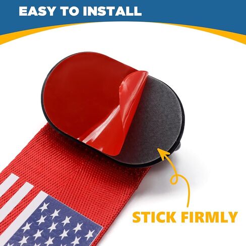 TOPUS Decorative car Racing Tow Strap red, Universal JDM Tow Straps for Front Rear Bumper Tow Hook Cover Decoration with Strong Adhesive（American Flag） in Saudi Arabia