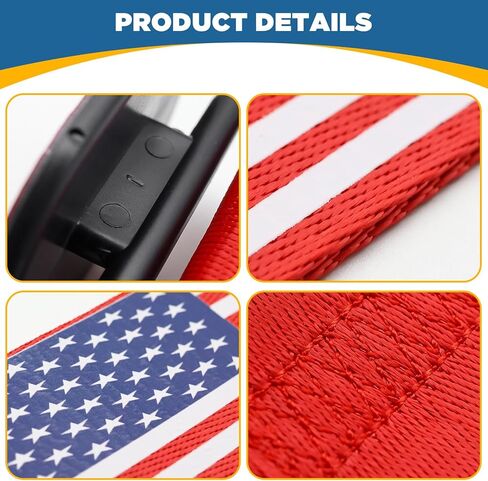 TOPUS Decorative car Racing Tow Strap red, Universal JDM Tow Straps for Front Rear Bumper Tow Hook Cover Decoration with Strong Adhesive（American Flag） in Saudi Arabia