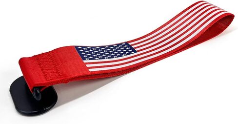 TOPUS Decorative car Racing Tow Strap red, Universal JDM Tow Straps for Front Rear Bumper Tow Hook Cover Decoration with Strong Adhesive（American Flag） in Saudi Arabia