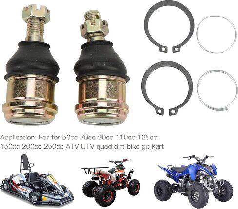 مجموعة نهاية قضيب التعادل زوج M12 محامل نهاية قضيب ذراع مستديرة وصلة كروية ربط قضيب كروي مفصل كروي علوي/سفلي لـ 50cc‑250cc ATV UTV QUAD Dirt Bike Go Kart in Kuwait