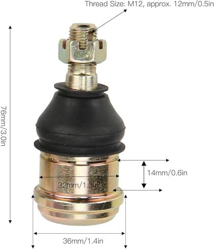 مجموعة نهاية قضيب التعادل زوج M12 محامل نهاية قضيب ذراع مستديرة وصلة كروية ربط قضيب كروي مفصل كروي علوي/سفلي لـ 50cc‑250cc ATV UTV QUAD Dirt Bike Go Kart in Kuwait