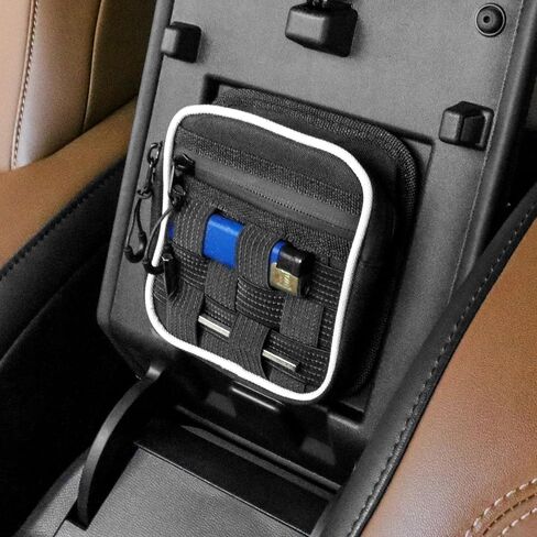 Center Console Organizer Molle Pouches for Ford Bronco Accessories 2021 2022 2023 2024 2025 Molle Panel Armrest Organizer EDC Tool Pouch Multi-Purpose Gadget Tool Gear Bag, Black in Kuwait