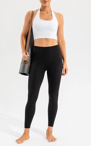 Ukaste Women's Petite Studio Essential 7/8 Length Yoga Leggings 23" - High Waisted Workout Active Tights Ankle Pants in Kuwait