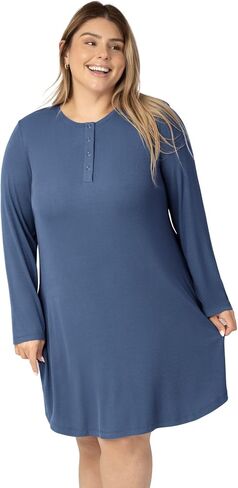 Kindred Bravely Riley Ribbed Maternity & Nursing Nightgown | Long Sleeve Postpartum Pajamas in Kuwait
