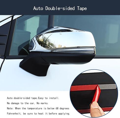 Side View Mirror Cover Compatible With Toyota Sienna 2021 2022 2023 2024 Rearview Mirror Trims Exterior Car Accessories ABS 2PCS(Glossy Chrome Style) in Saudi Arabia