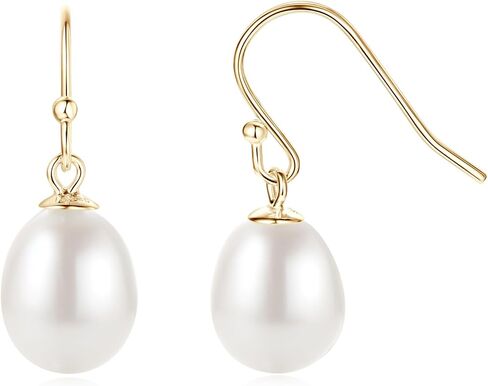 Freshwater Pearl Drop Earrings for Women, Sterling Silver Pearl Dangle Earrings Wedding Jewelry Gift for Bride Bridesmaid in Kuwait