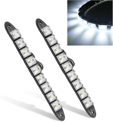 2PCS Daytime Running Strip Lights, Daylight Driving Weatherproof Decoration Light Kit, High Power Clearance Light, Flexible Bright Spot Fog Lamp, Auto Accessories Fit Most Cars (White) in Kuwait
