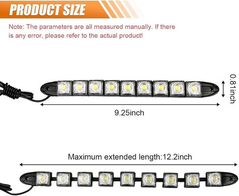 2PCS Daytime Running Strip Lights, Daylight Driving Weatherproof Decoration Light Kit, High Power Clearance Light, Flexible Bright Spot Fog Lamp, Auto Accessories Fit Most Cars (White) in Kuwait