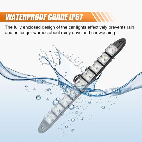2PCS Daytime Running Strip Lights, Daylight Driving Weatherproof Decoration Light Kit, High Power Clearance Light, Flexible Bright Spot Fog Lamp, Auto Accessories Fit Most Cars (White) in Kuwait