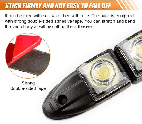2PCS Daytime Running Strip Lights, Daylight Driving Weatherproof Decoration Light Kit, High Power Clearance Light, Flexible Bright Spot Fog Lamp, Auto Accessories Fit Most Cars (White) in Kuwait