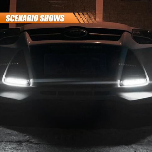2PCS Daytime Running Strip Lights, Daylight Driving Weatherproof Decoration Light Kit, High Power Clearance Light, Flexible Bright Spot Fog Lamp, Auto Accessories Fit Most Cars (White) in Kuwait