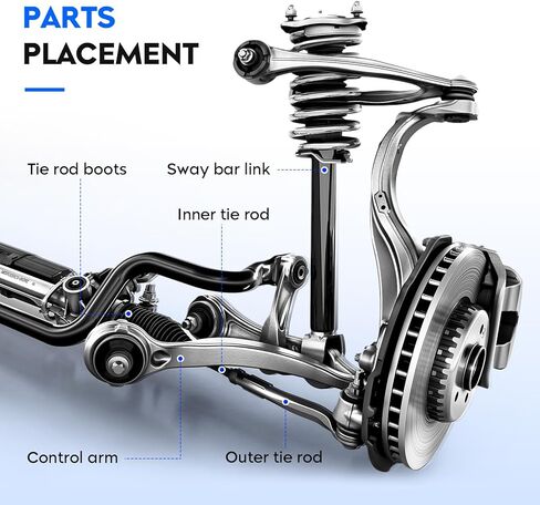 4pc Front Lower Control Arms with Ball Joint Suspension Kit Fit for Hyundai for Sonata 2006 2007 2008 2009 2010 K641392 K641391 K500035 in Kuwait