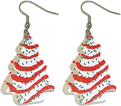 Christmas Tree Earrings for Women ​​Xmas Earrings Colourful Christmas Tree Drop Dangle Earrings Christmas Tree Cake Earrings Christmas Tree Cat Earrings Acrylic Christmas Holiday Jewelry in Kuwait