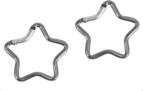 2Pcs Silver Carabiner Clip, Star Shaped Climbing Buckle, Aluminum Alloy Heavy Duty Keyring Hook for Camping Fishing Hiking Traveling Aluminum Key Chain Clip Accessories Outdoor in Saudi Arabia