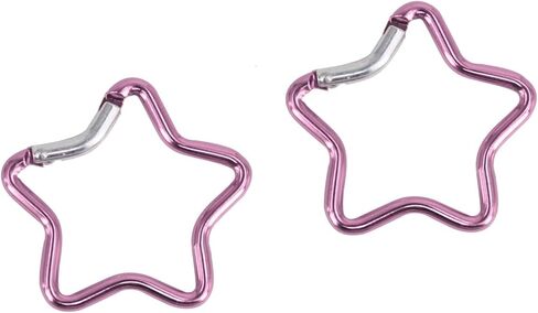 2Pcs Silver Carabiner Clip, Star Shaped Climbing Buckle, Aluminum Alloy Heavy Duty Keyring Hook for Camping Fishing Hiking Traveling Aluminum Key Chain Clip Accessories Outdoor in Saudi Arabia