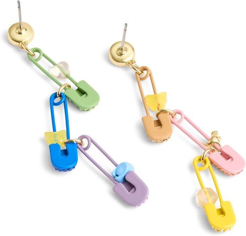 COACH Signature Safety Pin Mismatched Linear Earrings in Saudi Arabia