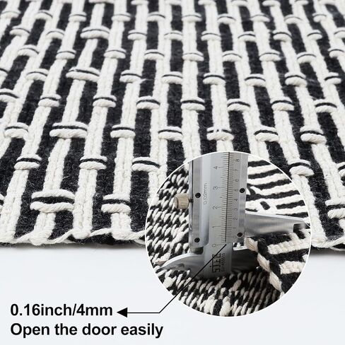 Washable Hallway Runner Rugs,2'x6' Kitchen Runner Rug Black Low Pile Carpet Runners for Hallway 6ft,Cotton Lightweight Laundry Room Rug Accent Runners for Bedroom/Living Room in Saudi Arabia